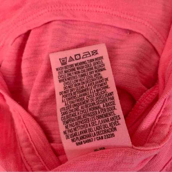 VS PINK Coral Neon Pink Open-Back Short-Sleeve Tee Top - Picture 7 of 7